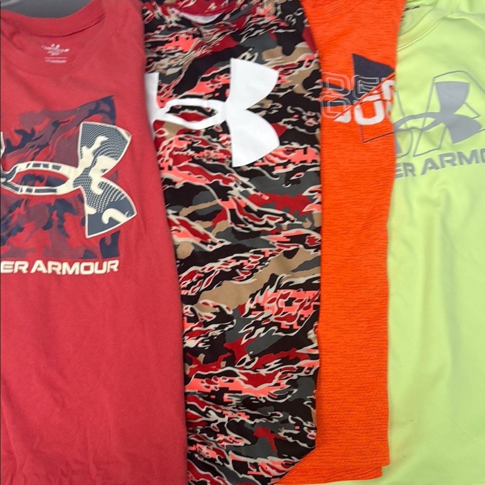 Under Armour Orange and Green Short Sleeve Tees